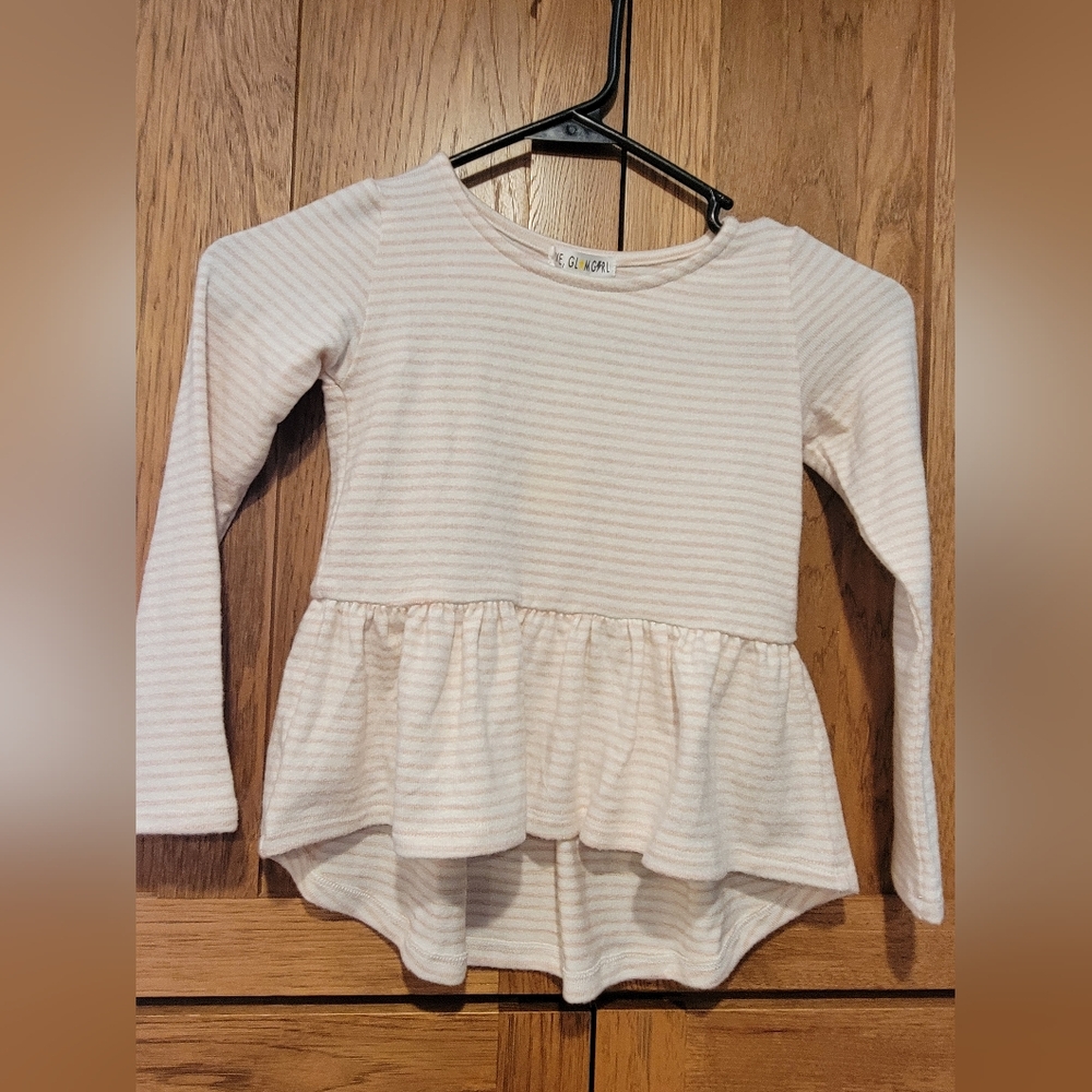 NWT Love Glam Girl Brand Girls Size 5 Kilee Peplum Blush Longsleeve